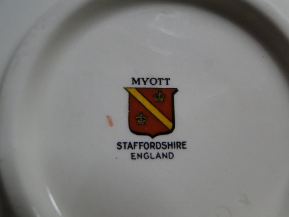 Myott Staffordshire Melrose, Pink Border, Florals: Gravy Boat, As Is