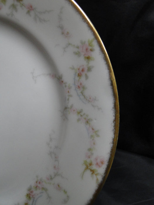 Haviland (Limoges) Schleiger 334-1, Pink Roses: Salad Plate, 7 5/8", As Is