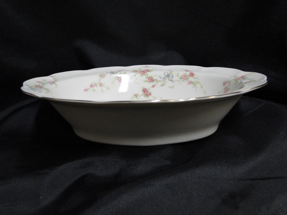 Haviland (New York) Rosanne, Blue Ribbon: Oval Serving Bowl, 9 3/4", As Is