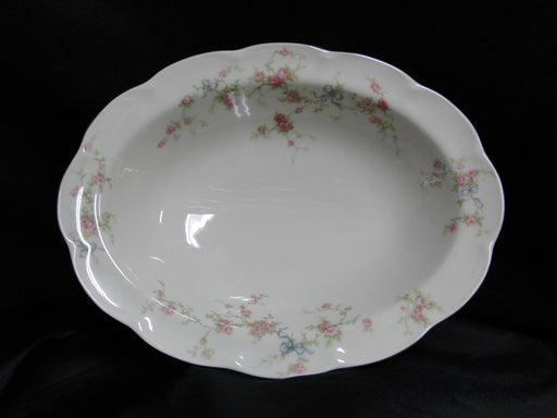 Haviland (New York) Rosanne, Blue Ribbon: Oval Serving Bowl, 9 3/4", As Is