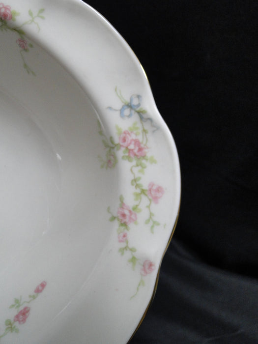 Haviland (New York) Rosanne, Blue Ribbon: Oval Serving Bowl, 9 3/4", As Is
