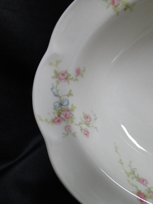 Haviland (New York) Rosanne, Blue Ribbon: Oval Serving Bowl, 9 3/4", As Is