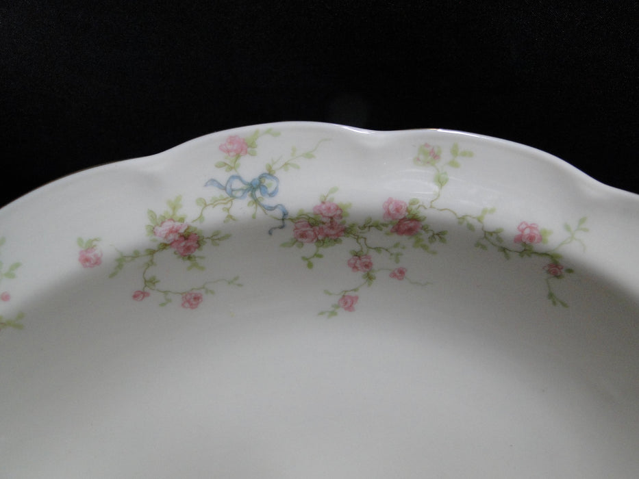Haviland (New York) Rosanne, Blue Ribbon: Oval Serving Bowl, 9 3/4", As Is