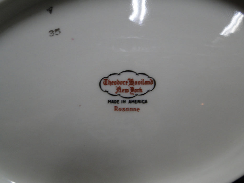 Haviland (New York) Rosanne, Blue Ribbon: Oval Serving Bowl, 9 3/4", As Is