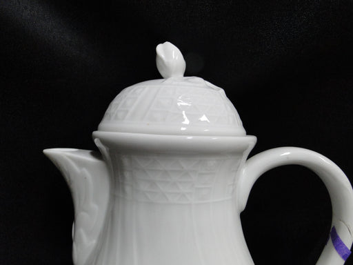 Hutschenreuther Dresden, White, Embossed: Coffee Pot & Lid, 10", As Is