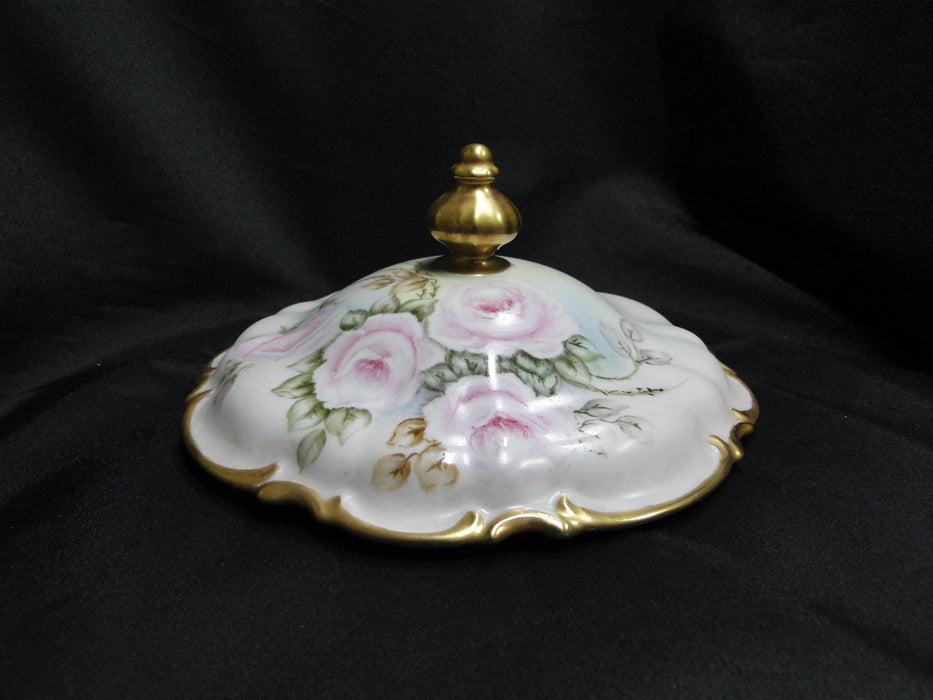 Hutschenreuther Sylvia Handpainted Roses: Serving Bowl w/ Lid & Handles