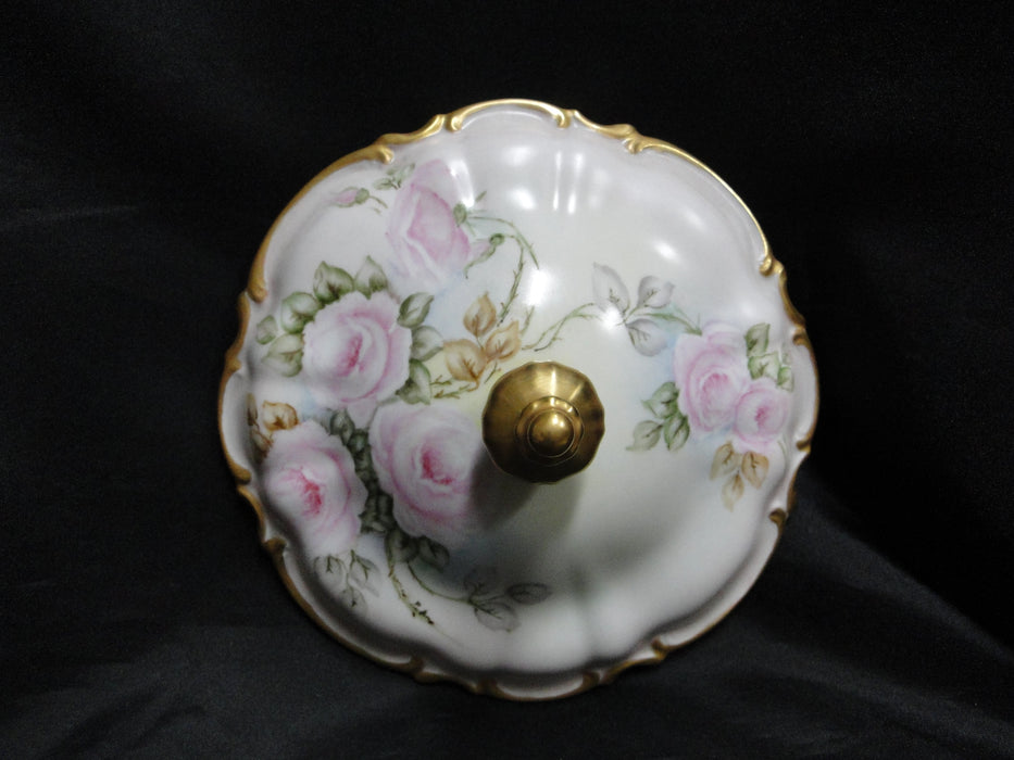 Hutschenreuther Sylvia Handpainted Roses: Serving Bowl w/ Lid & Handles