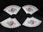 Lefton Antique Handpainted Pink Roses: Cigarette Holder & 4 Ashtrays Set, As Is
