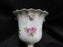 Lefton Antique Handpainted Pink Roses: Cigarette Holder & 4 Ashtrays Set, As Is