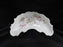 Pink Roses, Brown Leaves on White: Crescent Bone Plate, 6 1/2" x 2 3/4"