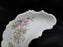Pink Roses, Brown Leaves on White: Crescent Bone Plate, 6 1/2" x 2 3/4"