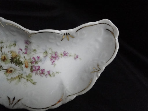 Germany Multicolored Florals, Gold Accents: Crescent Bone Plate, 6 1/2"