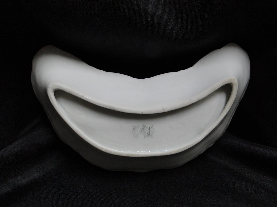 Germany Multicolored Florals, Gold Accents: Crescent Bone Plate, 6 1/2"