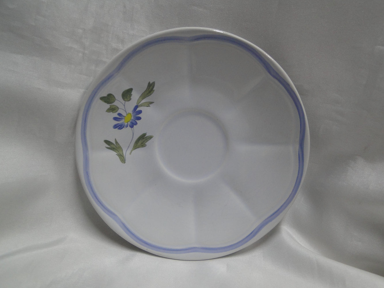 Longchamp Perouges, Light Blue w/ Bird & Flowers: 6 3/8" Saucer Only, Crazing