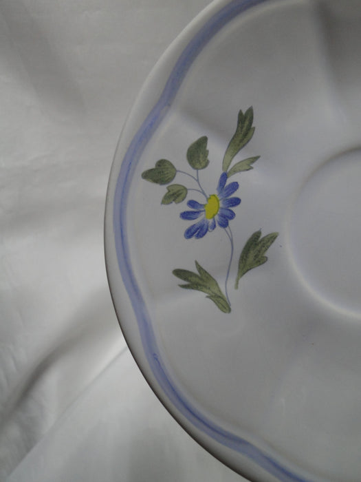 Longchamp Perouges, Light Blue w/ Bird & Flowers: 6 3/8" Saucer Only, Crazing