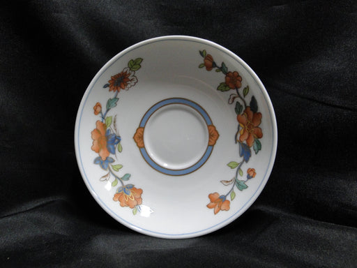 Heinrich Nanking, Coral Flowers w/ Green, Blue, Gold: 5 1/2" Saucer Only