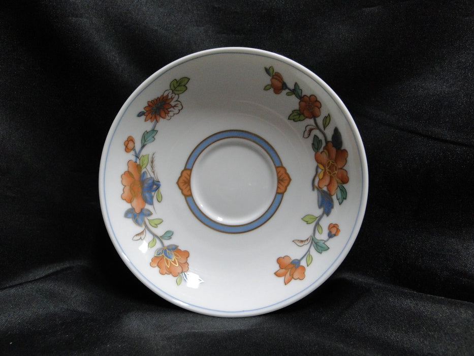 Heinrich Nanking, Coral Flowers w/ Green, Blue, Gold: 5 1/2" Saucer Only