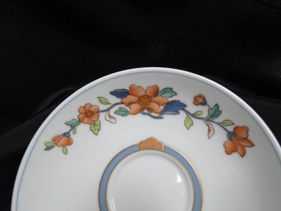 Heinrich Nanking, Coral Flowers w/ Green, Blue, Gold: 5 1/2" Saucer Only