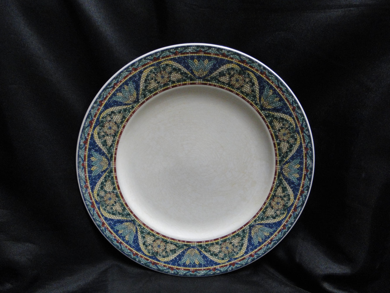 Mikasa San Marco, Mosaic Floral Border: Dinner Plate 11" Crazing & Discoloration
