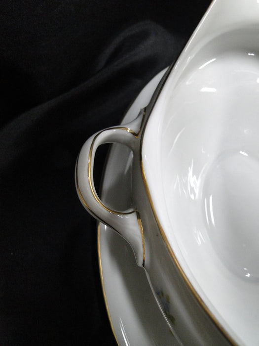 Krister Porzellan (KPM) KPM2, Multi Motif Florals: Gravy & Attached Underplate