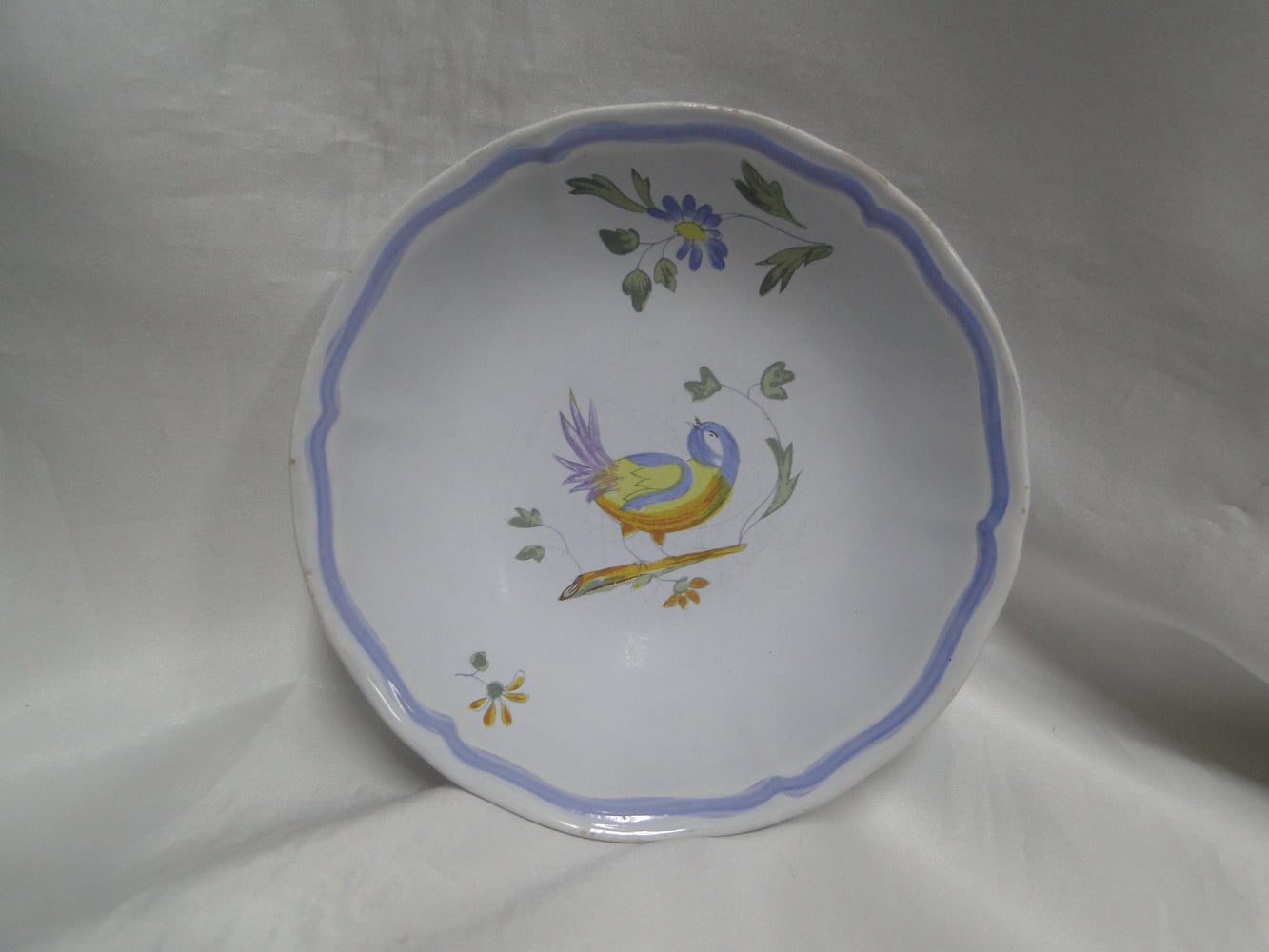 Longchamp Perouges, Light Blue w/ Bird & Flowers: Cereal Bowl, 6 1/8", As Is
