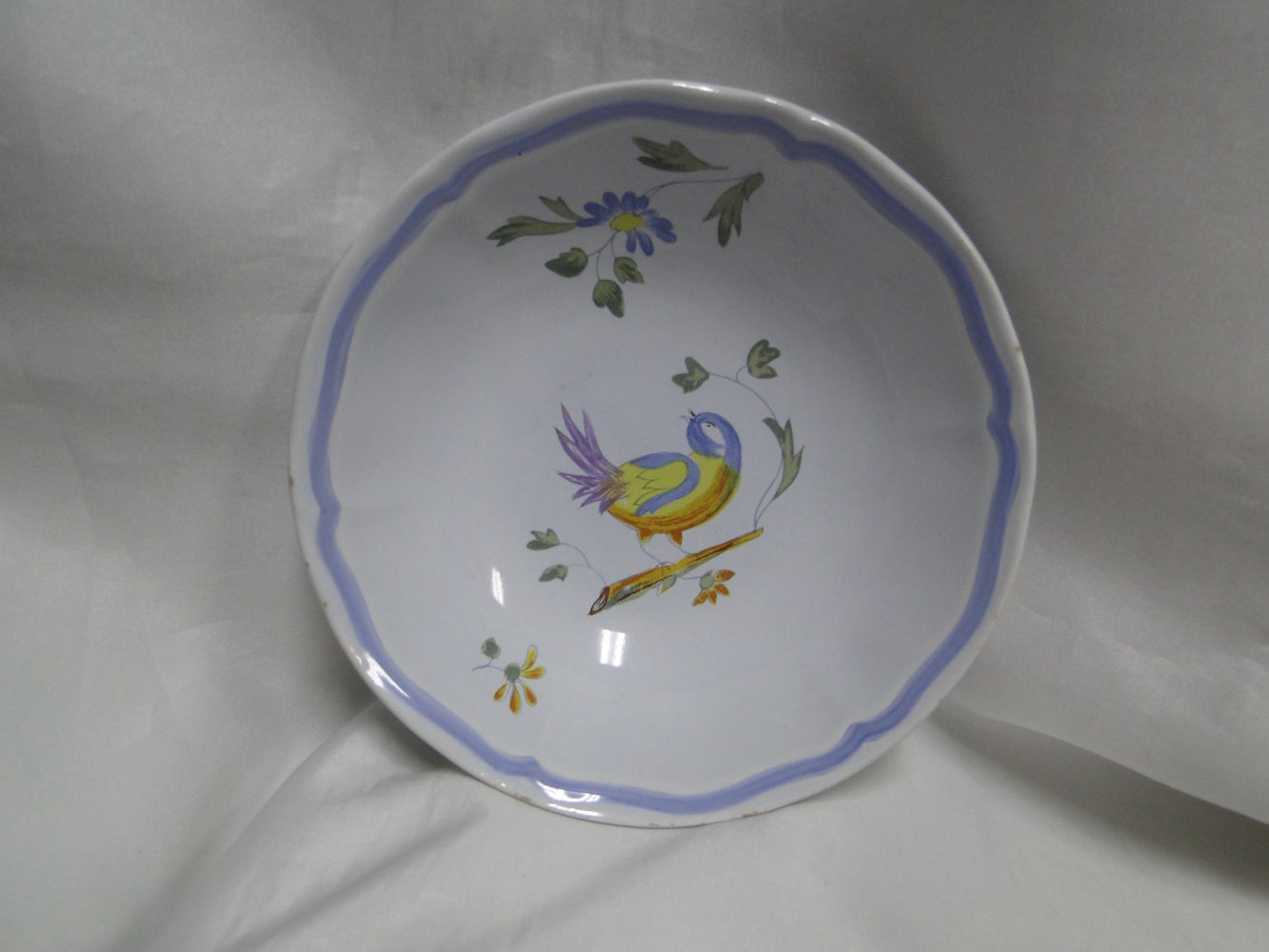Longchamp Perouges, Light Blue w/ Bird & Flowers: Cereal Bowl (s), 6 1/8", As Is