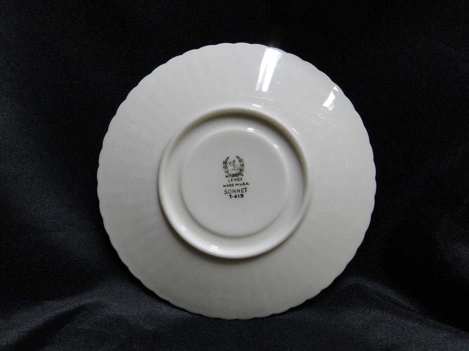 Lenox Sonnet, Florals, Fluted Rim, Gold Trim: Cup & Saucer Set, 2 1/2", Nick