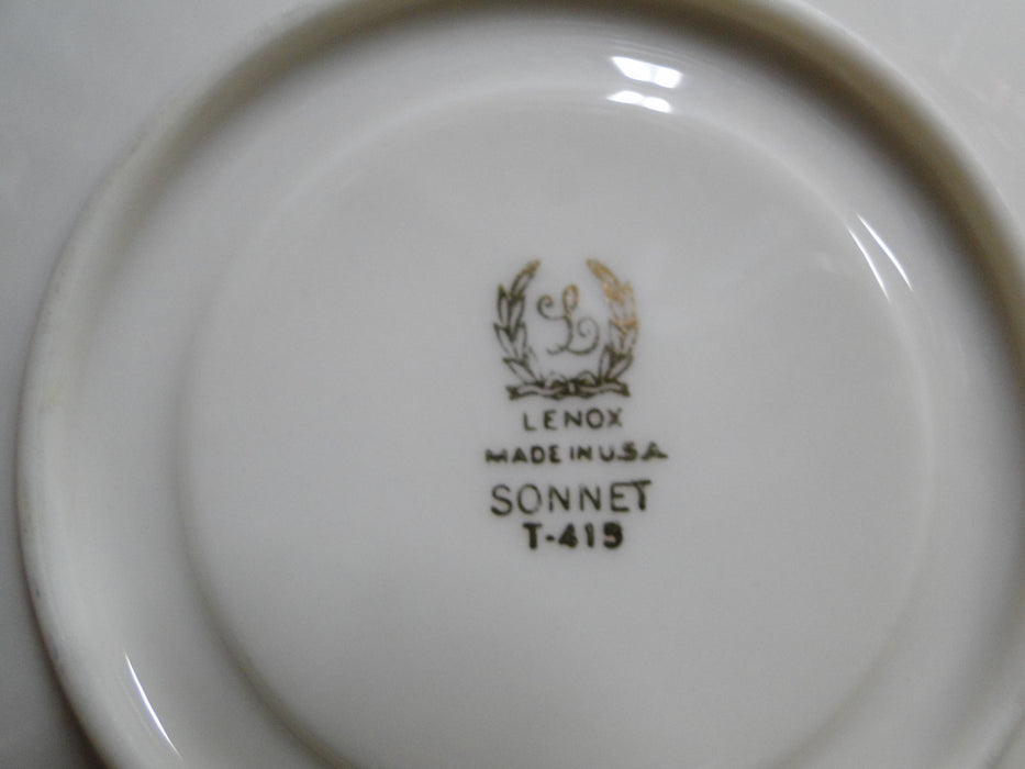 Lenox Sonnet, Florals, Fluted Rim, Gold Trim: Cup & Saucer Set, 2 1/2", Nick