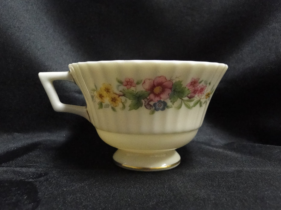 Lenox Sonnet, Florals, Fluted Rim, Gold Trim: Cup & Saucer Set, 2 1/2", Nick