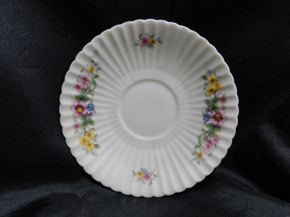 Lenox Sonnet, Florals, Fluted Rim, Gold Trim: Cup & Saucer Set, 2 1/2", Nick
