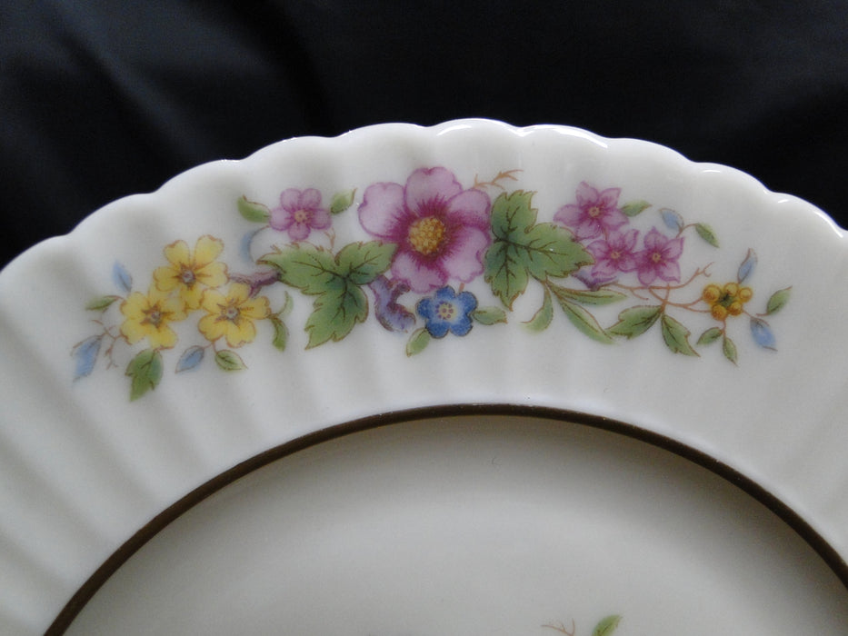 Lenox Sonnet, Florals, Fluted Rim, Gold Trim: Bread Plate, 6 1/4"