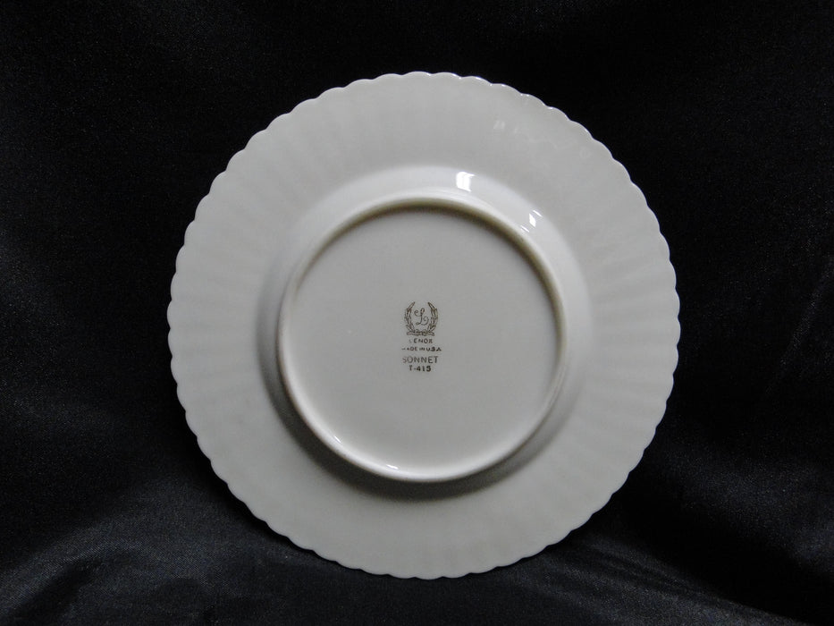 Lenox Sonnet, Florals, Fluted Rim, Gold Trim: Bread Plate, 6 1/4"