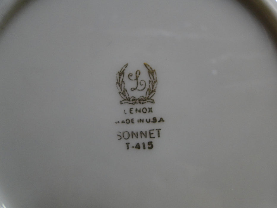 Lenox Sonnet, Florals, Fluted Rim, Gold Trim: Bread Plate, 6 1/4"