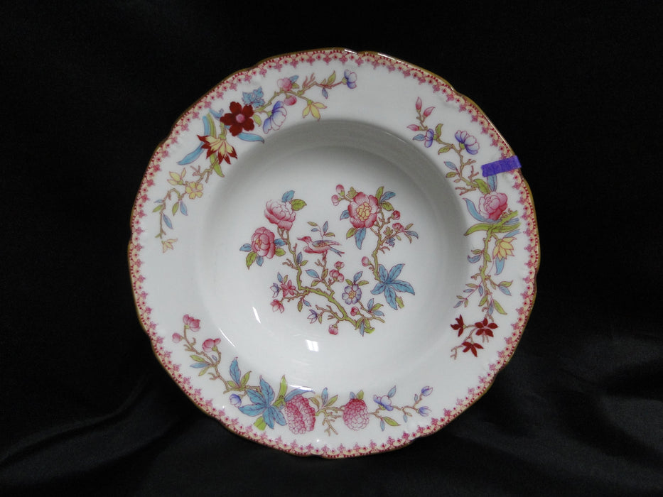 Royal Doulton Ito Scalloped: Bird, Floral: Rim Soup Bowl, 8" x 1.5", As Is