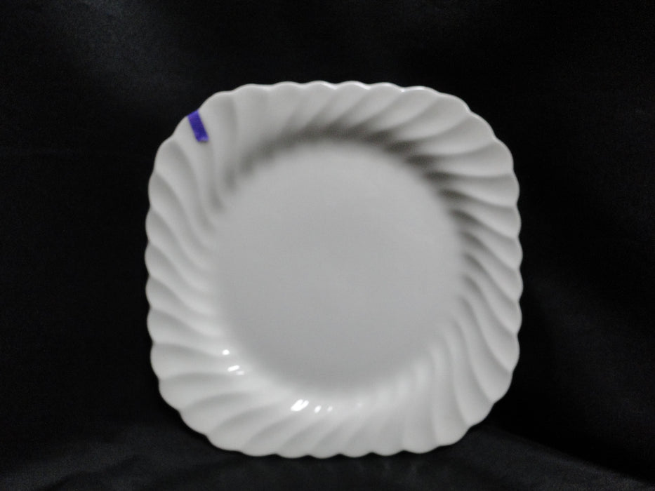 Johnson Brothers Regency, Snowhite, Swirled: Square Salad Plate, 7 1/2", As Is
