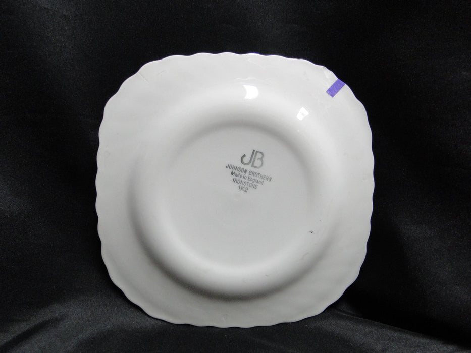 Johnson Brothers Regency, Snowhite, Swirled: Square Salad Plate, 7 1/2", As Is