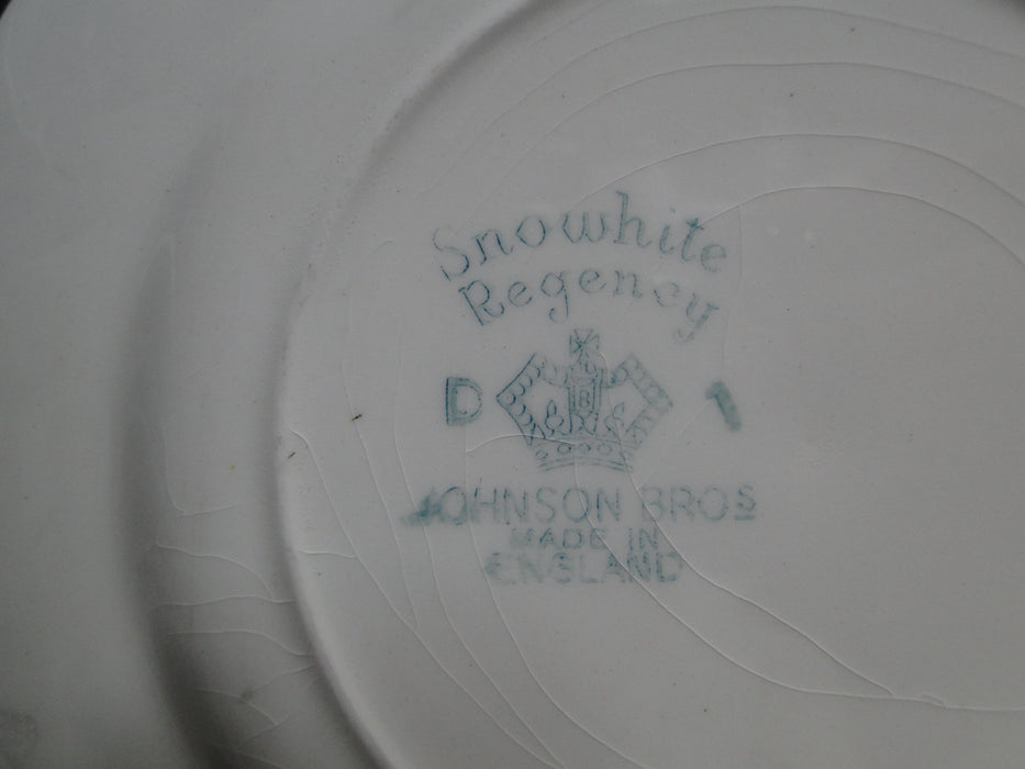 Johnson Brothers Regency, Snowhite, Swirled: Bread Plate, 6 3/8", Crazing