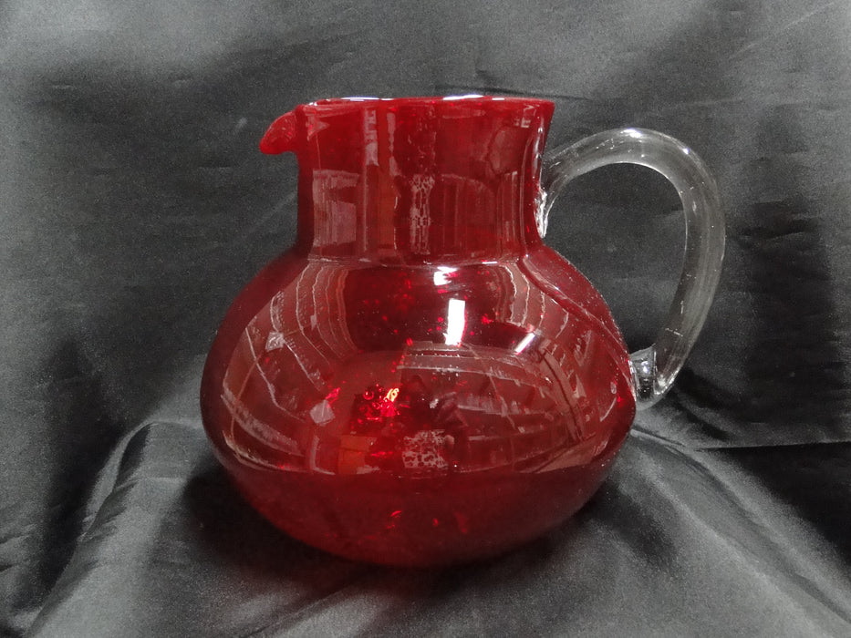 Small Vintage Clear Glass Pitcher with Spout + Handle (7-1/4 tall