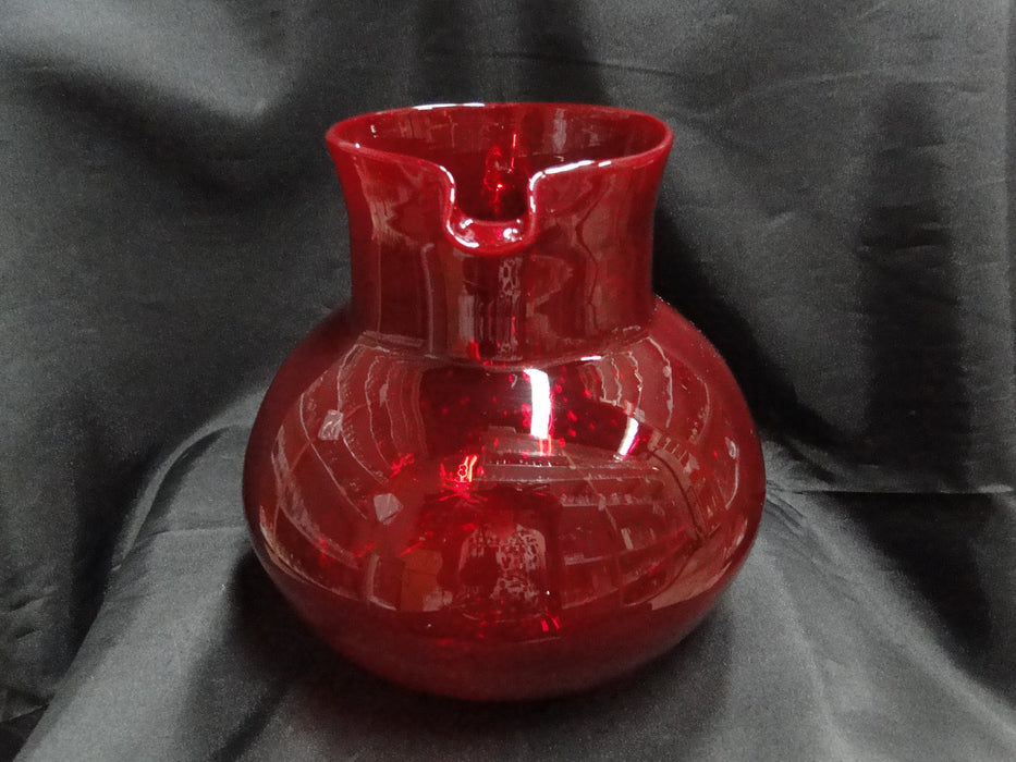 Artland Iris Ruby Red, Bubble Glass: Serving Pitcher, 7 1/4" Tall, 80 oz