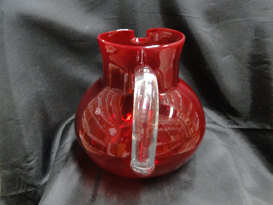 Artland Iris Ruby Red, Bubble Glass: Serving Pitcher, 7 1/4" Tall, 80 oz