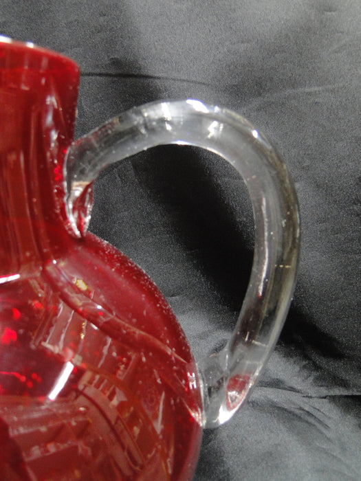 Artland Iris Ruby Red, Bubble Glass: Serving Pitcher, 7 1/4" Tall, 80 oz