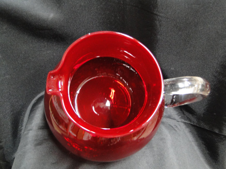 Artland Iris Ruby Red, Bubble Glass: Serving Pitcher, 7 1/4" Tall, 80 oz