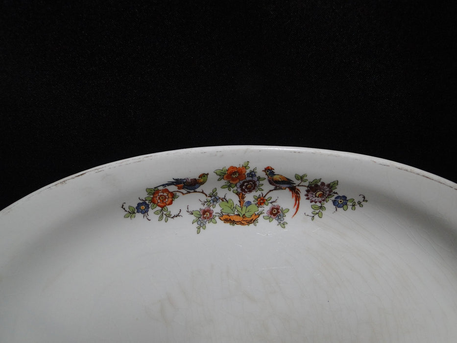 Homer Laughlin HLC3713, Birds, Flowers: Oval Serving Platter, 11 1/4", As Is