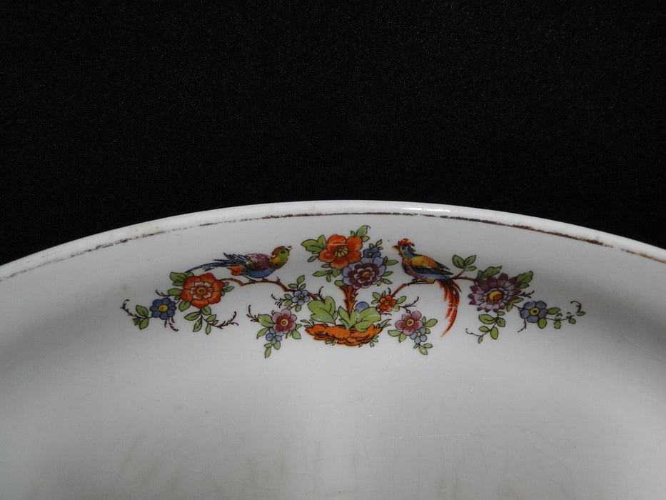 Homer Laughlin HLC3713, Birds, Flowers: Oval Serving Platter, 11 1/4", As Is