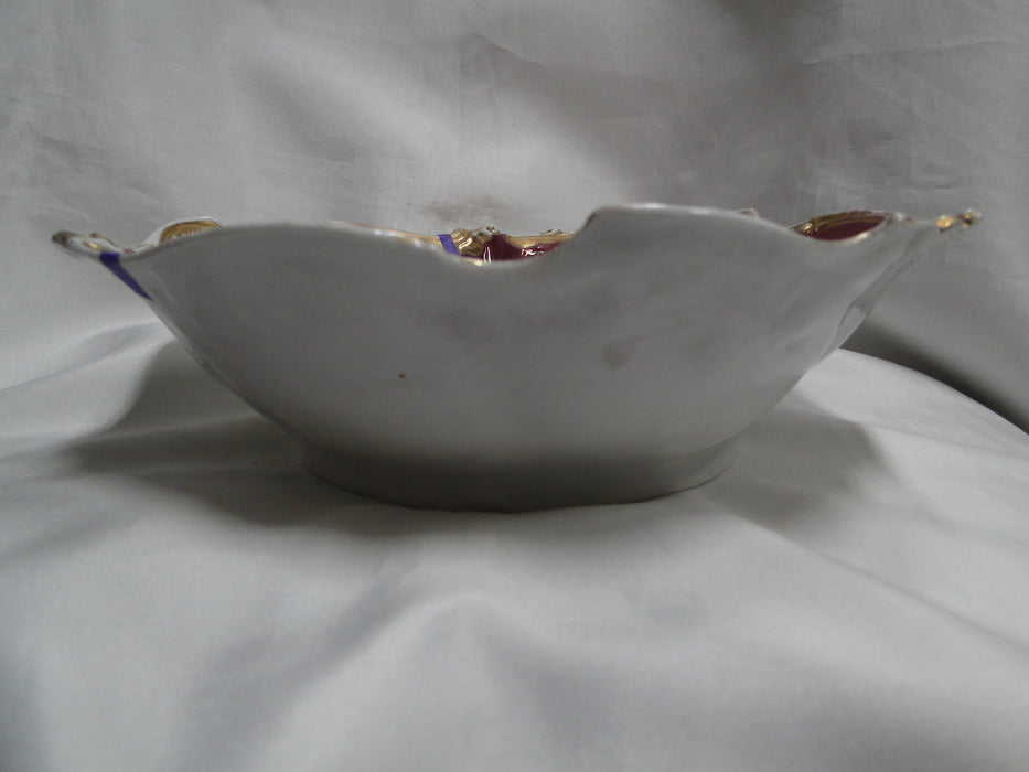IBF Germany Magenta Border w/ Yellow Roses: Round Serving Bowl, 10 1/2", As Is