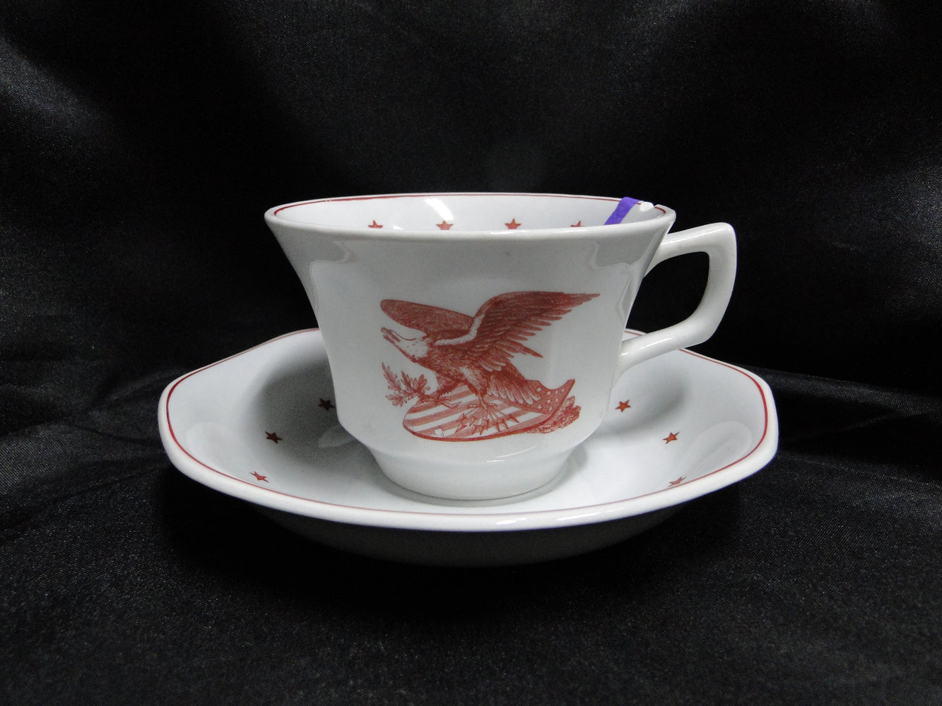 Wedgwood American Eagle, Red/Rust: Cup & Saucer Set (s), 2 5/8", As Is
