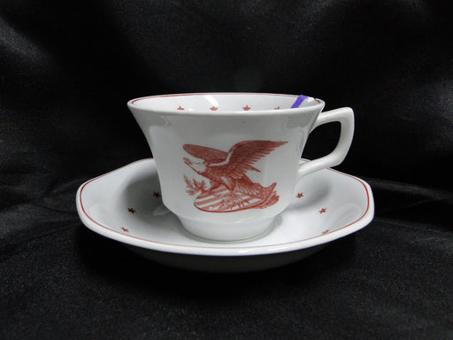 Wedgwood American Eagle, Red/Rust: Cup & Saucer Set (s), 2 5/8", As Is
