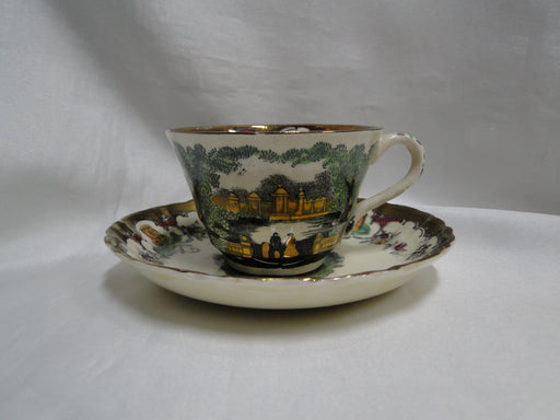 Mason's Leeds, Scene: Demitasse Cup & Saucer Set, 2", As Is