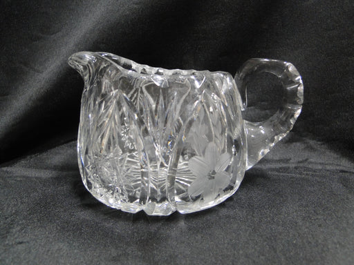 Clear w/ Cut Flowers & Stars: Creamer / Cream Pitcher, 3" Tall --  CR#001