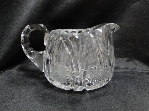 Clear w/ Cut Flowers & Stars: Creamer / Cream Pitcher, 3" Tall --  CR#001